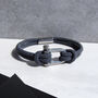 Personalised Men's Shackle And Grey Rope Bracelet, thumbnail 3 of 6