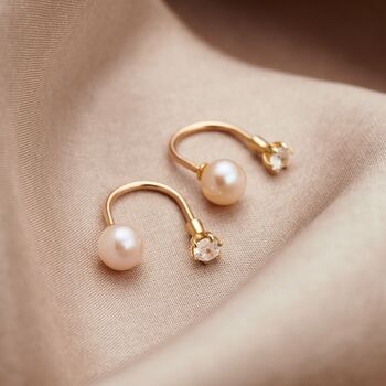 Pearl 9ct Gold Ear Jacket Earrings, 3 of 4