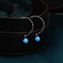Sterling Silver Blue Opal Bead Dangle Earrings, thumbnail 2 of 11