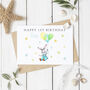 Personalised Rabbit, Balloons And Stars Birthday Card, thumbnail 2 of 2