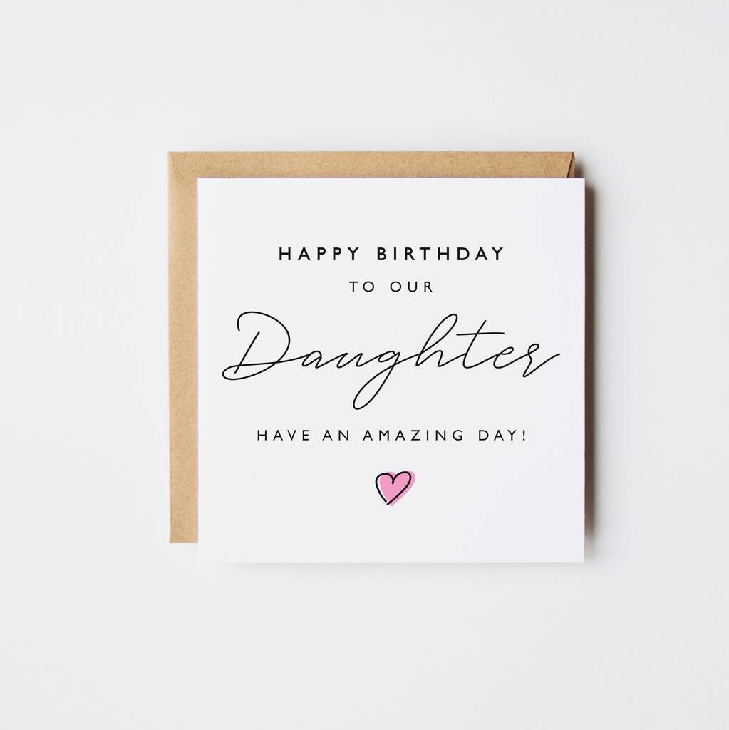 Happy Birthday To Our Daughter Card Pink Heart By momo+boo