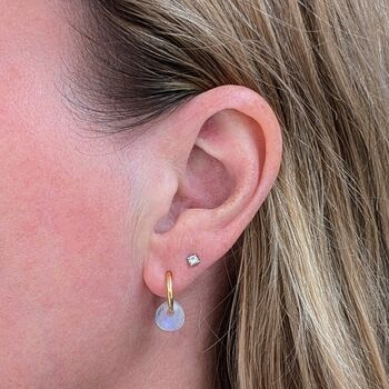 The Nugét Moonstone June Birthstone Earrings, Gold, 4 of 6