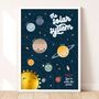 Personalised Solar System Metallic Children's Art Print, thumbnail 2 of 8