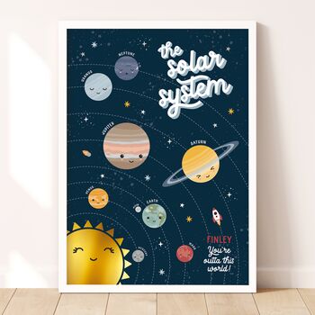 Personalised Solar System Metallic Children's Art Print, 2 of 8