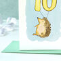 Hedgehog 10th Birthday Card, thumbnail 2 of 8