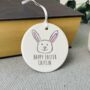 Personalised Happy Easter Bunny Ceramic Decoration, thumbnail 1 of 3