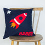 Space Rocket Cushion Personalised, thumbnail 3 of 4