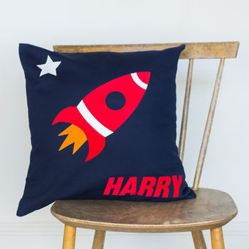 Space Rocket Cushion Personalised, 3 of 4