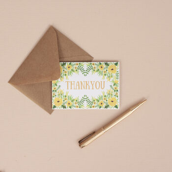 Set Of Six Floral Mini Thank You Cards, 6 of 11
