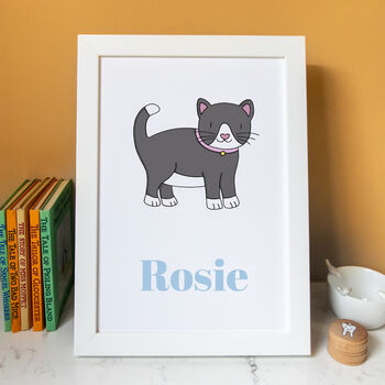 Personalised Children's Cat Print With Optional Frame, 3 of 3