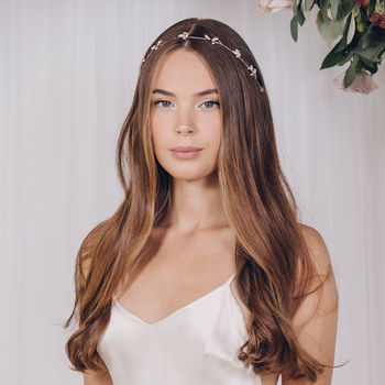 Rose Gold, Gold Or Silver Crystal Hairvine Anya, 5 of 7