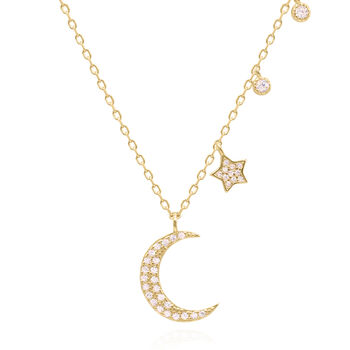 Ariya Moon And Star Charm Necklace, 5 of 7