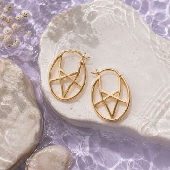 Oval Geometric Small Hoop Earrings, 4 of 7