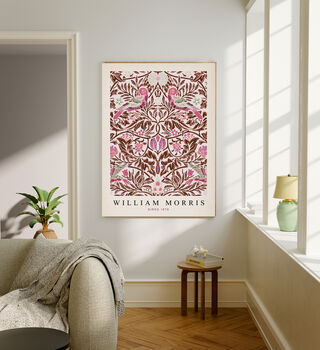 Set Of Two William Morris Cray And Birds Pattern Flower Art Print, 4 of 4