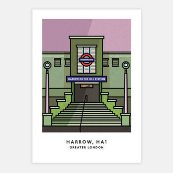 Harrow Station Colour Illustration Print, 2 of 5