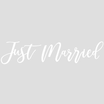 White Script Just Married Car Sticker, 2 of 3