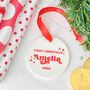 Childs First Christmas Personalised Bauble, thumbnail 1 of 2