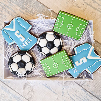 Football Biscuits Gift Box, Personalised Birthday Gift, 8 of 12