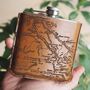 Pesonalised Map Of Snowdonia Hip Flask In A Gift Box, thumbnail 1 of 6