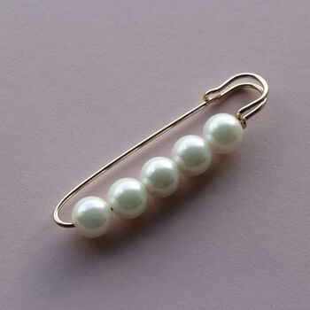 Delicate Multi Pearl Scarf Pin Brooch, 2 of 5