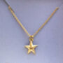 Teeny Solid Gold Star Necklace, thumbnail 2 of 6