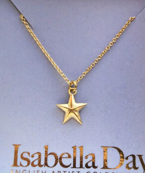 Teeny Solid Gold Star Necklace, 2 of 6