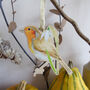 Robin And Snowdrop Wooden Hanging Decoration, thumbnail 6 of 11