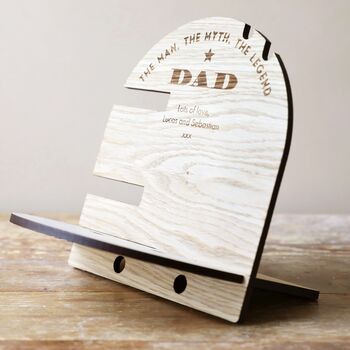 Personalised The Legend Wooden Accessory Stand, 4 of 5