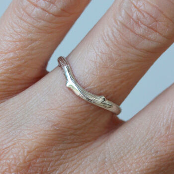 Silver Curved Rowan Twig Ring, 6 of 6