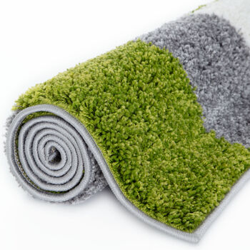 The Rugs Geometric Shaggy Rug Green Checkered Rug, 10 of 12