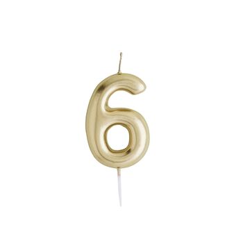 Gold Number Six Birthday Candle, 2 of 2