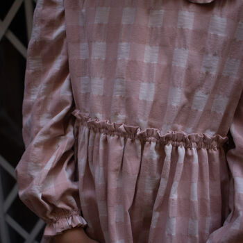 Pink Macro Check Hortensia Handmade Dress, 4 of 4