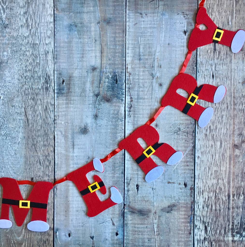 santa merry christmas garland by the christmas home