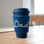 Personalised Hand Embroidered 'Dad' Travel Mug Cosy, thumbnail 2 of 6