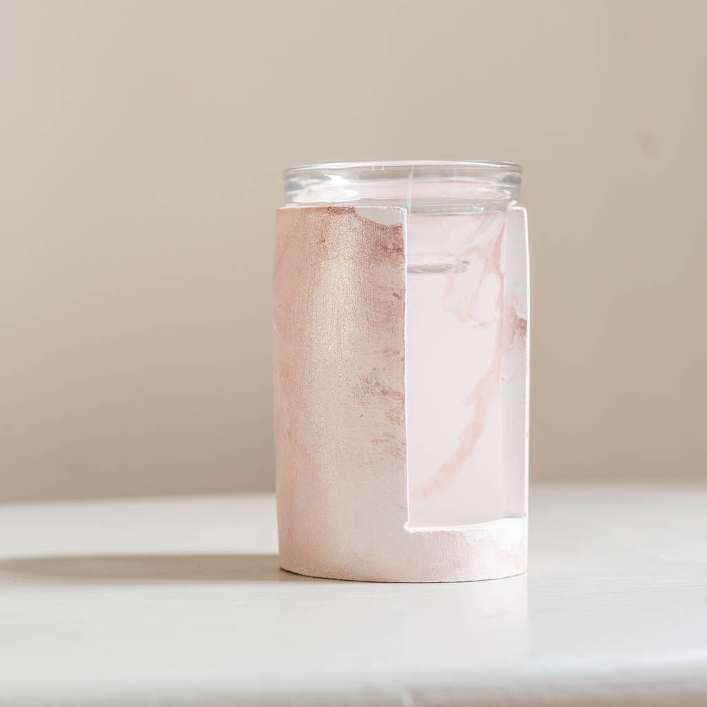 rose gold wax melt burner by chalk and cheese candles and wax melts