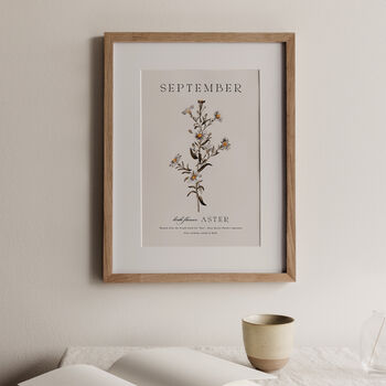 Birth Flower Wall Print 'Aster' For September, 2 of 12