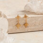 Brushed Gold Vermeil Plated Double North Star Earrings, thumbnail 2 of 8
