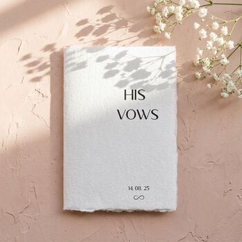Vow Books Personalised Wedding Vow Cards Cotton Paper, 7 of 12