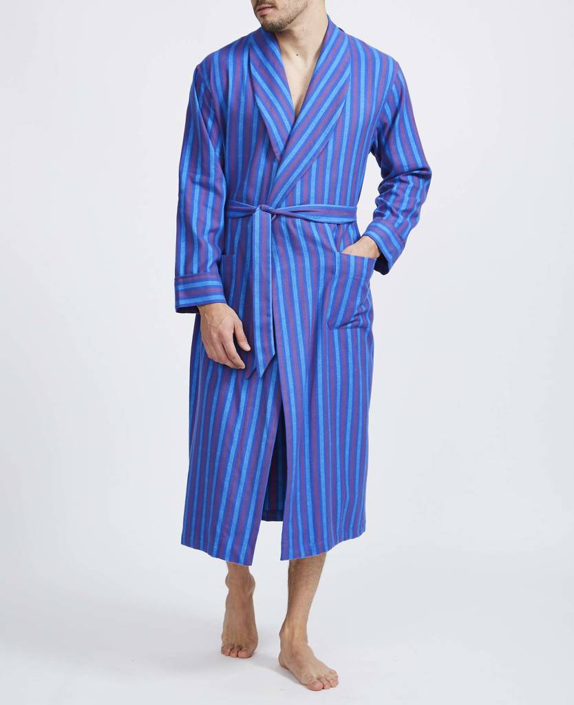 Men's Jester Stripe Two Fold Flannel Robe By BRITISH BOXERS ...