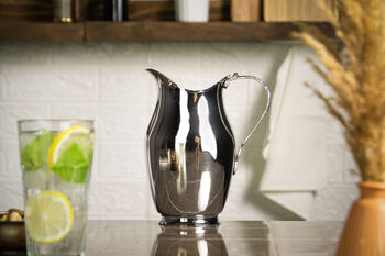 Silver Hammered Copper Pitcher Bedside Jug, 1500 Ml, 5 of 7