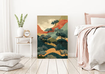 Japanese Hills Landscape Art Print, 2 of 4