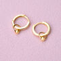 Gold Ball Hoop Huggie Earrings, thumbnail 5 of 9