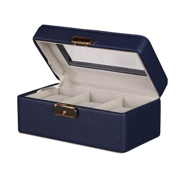 Dad's Luxury Blue Faux Leather Trio Watch Box, 2 of 12