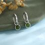 Genuine Jade Dangling Huggie Hoop Earrings, thumbnail 1 of 12