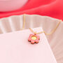 Daisy Flower Pendant Necklace In Coral Pink, thumbnail 1 of 4