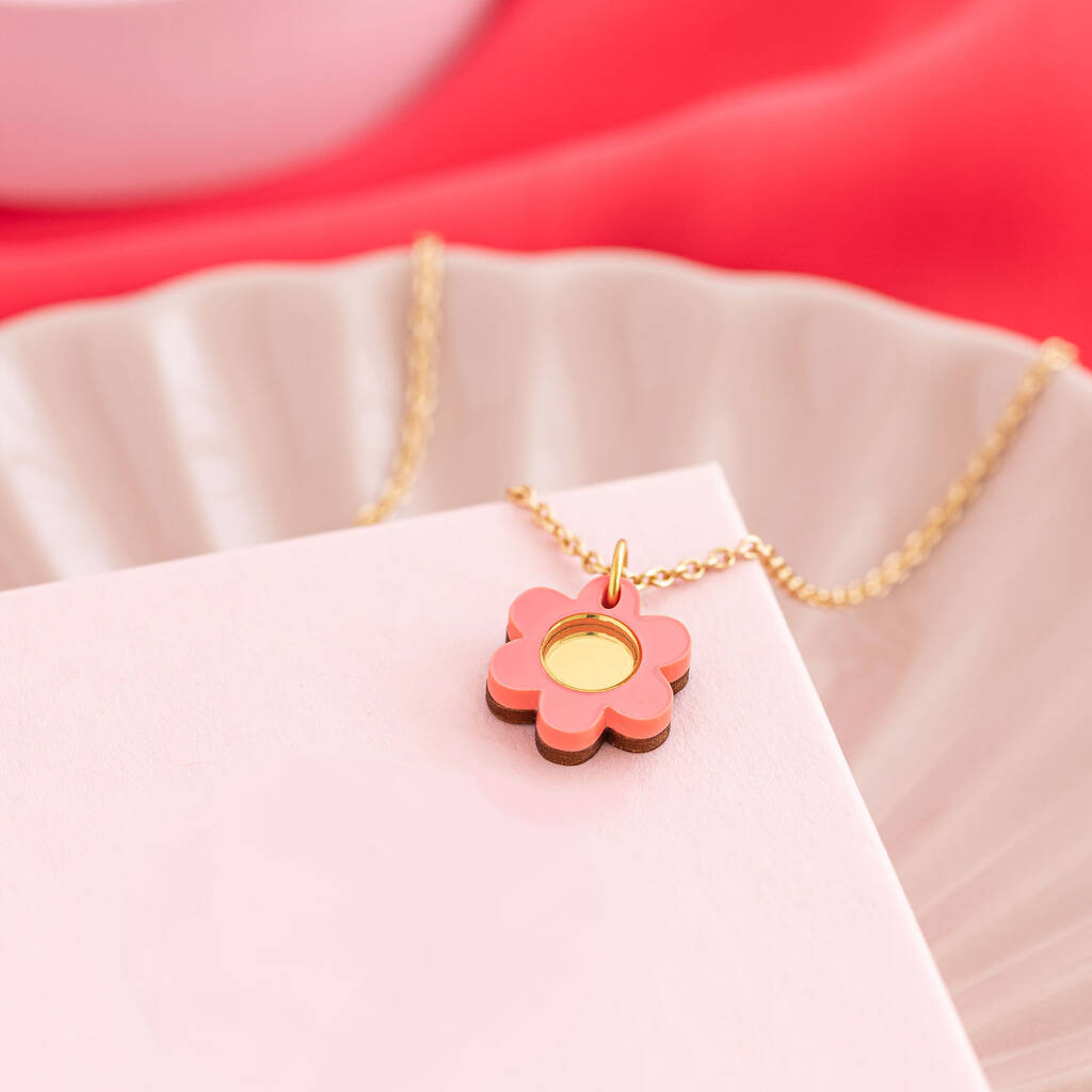 Daisy Flower Pendant Necklace In Coral Pink By Natalie Lea Owen |  notonthehighstreet.com