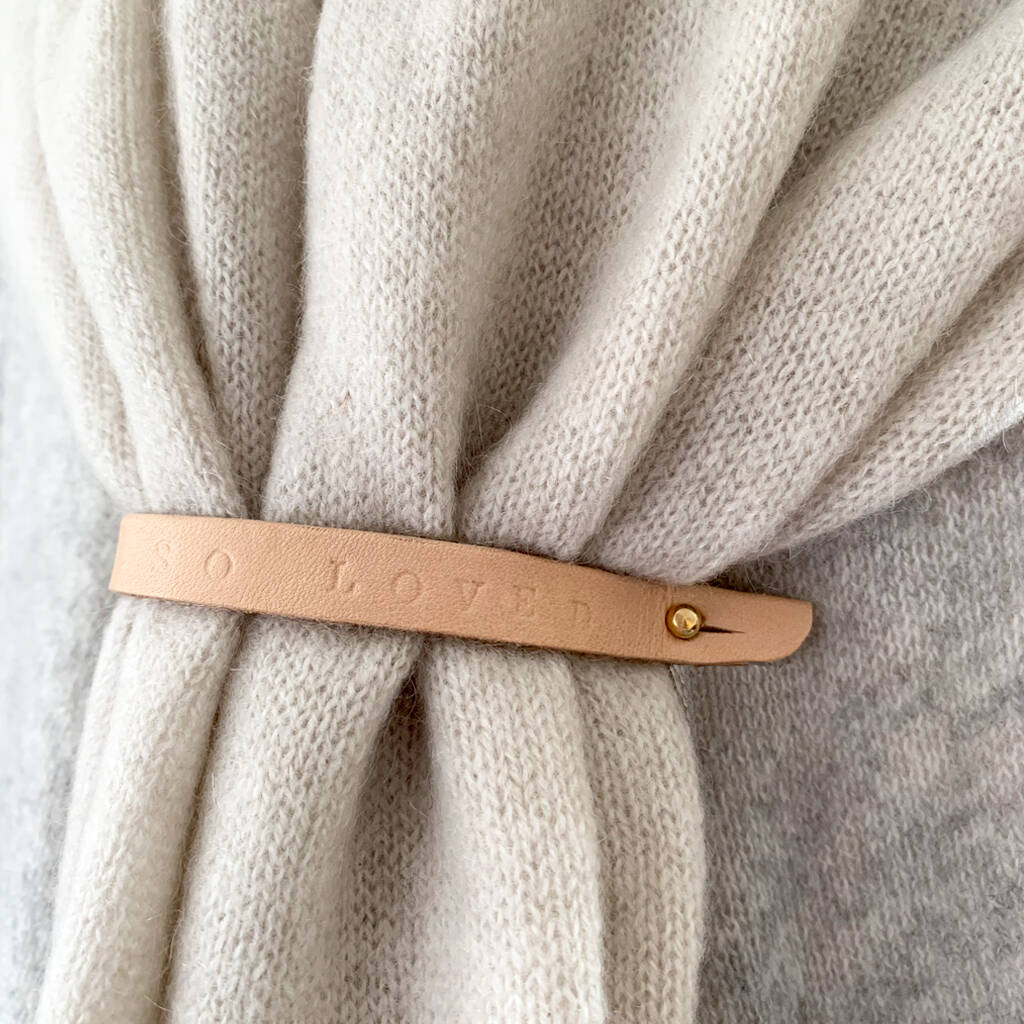 Cashmere Wrap With Personalised Leather Band, 1 of 12