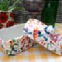 Lidded Butterdish In Paint Splashes Design, thumbnail 4 of 6
