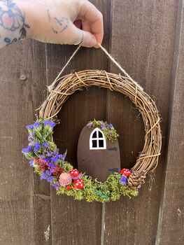Fairy Door Dried Flower Wreath, 5 of 6