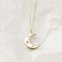 Solid Gold Crescent Moon Necklace, thumbnail 5 of 11